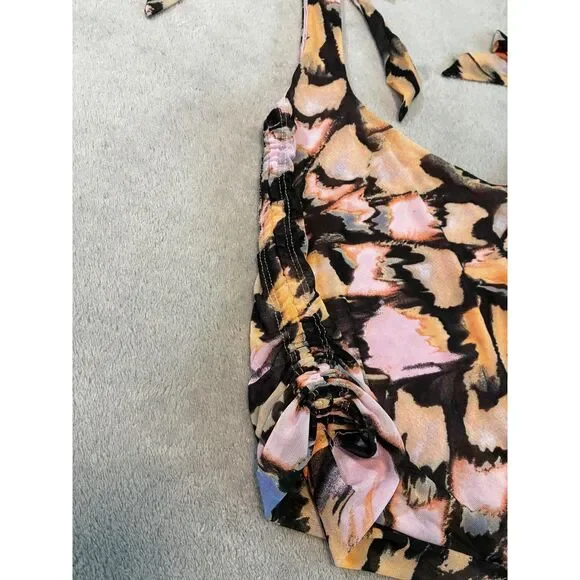 Free People Avenue Ruched Bow Strap Tank Top Small - Picture 3 of 10